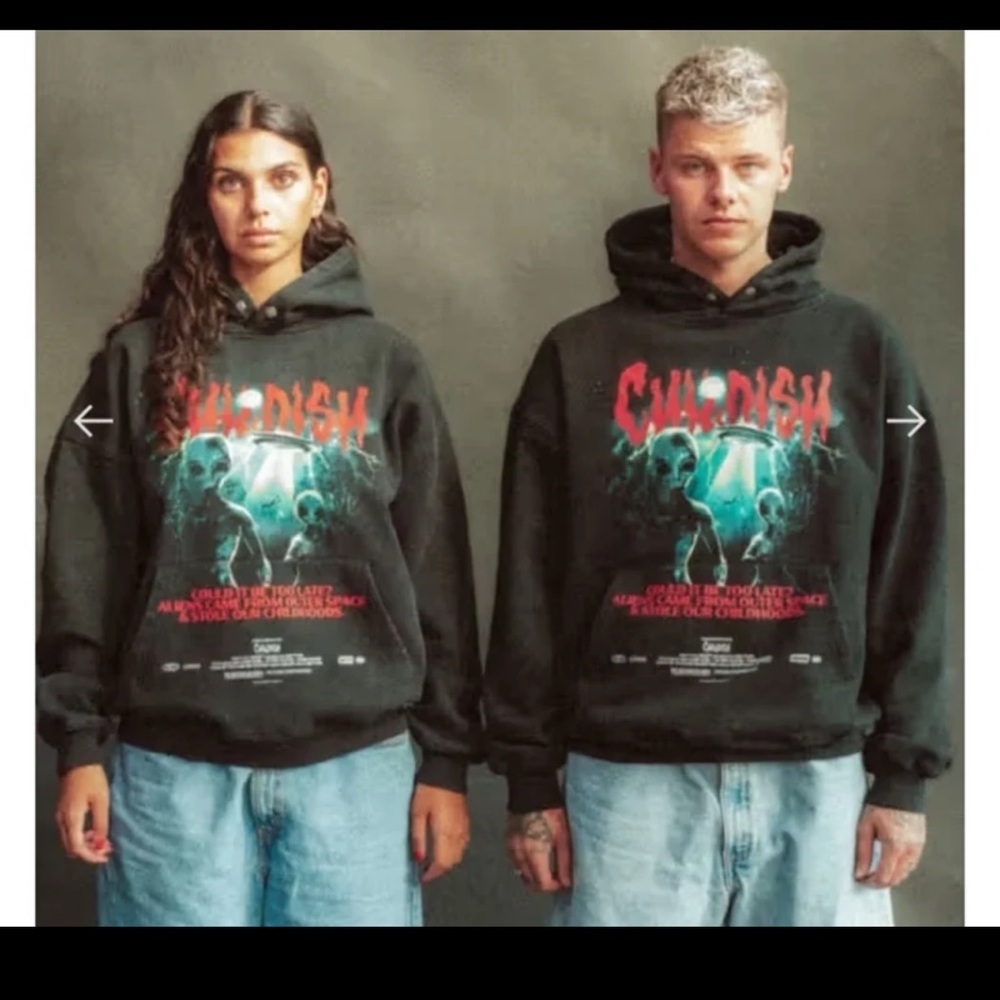 Childish Halloween Limited Edition Alien Abduction Hoodie size Large - Picture 3 of 12